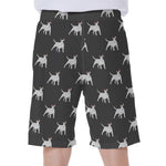 Black Bull Terrier Pattern Print Men's Beach Shorts