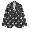Black Bull Terrier Pattern Print Men's Cotton Blazer