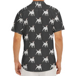 Black Bull Terrier Pattern Print Men's Deep V-Neck Shirt