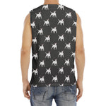 Black Bull Terrier Pattern Print Men's Fitness Tank Top