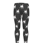 Black Bull Terrier Pattern Print Men's leggings