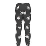 Black Bull Terrier Pattern Print Men's leggings