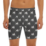 Black Bull Terrier Pattern Print Men's Long Boxer Briefs