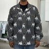 Black Bull Terrier Pattern Print Men's Shirt Jacket