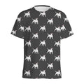 Black Bull Terrier Pattern Print Men's Athletic T-Shirt