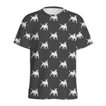 Black Bull Terrier Pattern Print Men's Sports T-Shirt