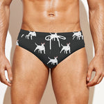 Black Bull Terrier Pattern Print Men's Swim Briefs