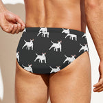 Black Bull Terrier Pattern Print Men's Swim Briefs