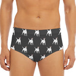 Black Bull Terrier Pattern Print Men's Triangle Swim Briefs
