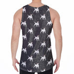 Black Bull Terrier Pattern Print Men's Velvet Tank Top