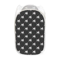 Black Bull Terrier Pattern Print Mesh Laundry Hamper