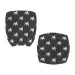 Black Bull Terrier Pattern Print Office Chair Cover