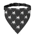 Black Bull Terrier Pattern Print Over The Collar Dog Bandana