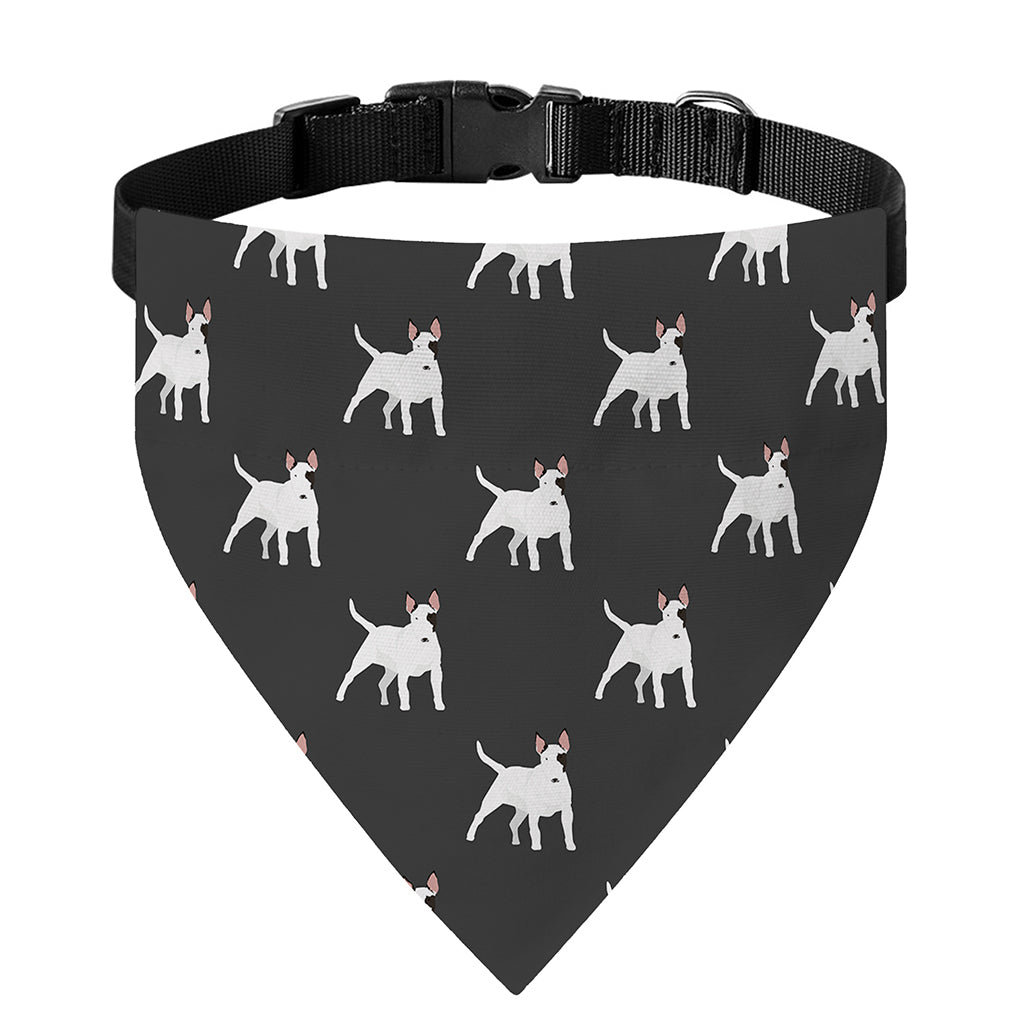 Black Bull Terrier Pattern Print Over The Collar Dog Bandana