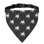 Black Bull Terrier Pattern Print Over The Collar Dog Bandana