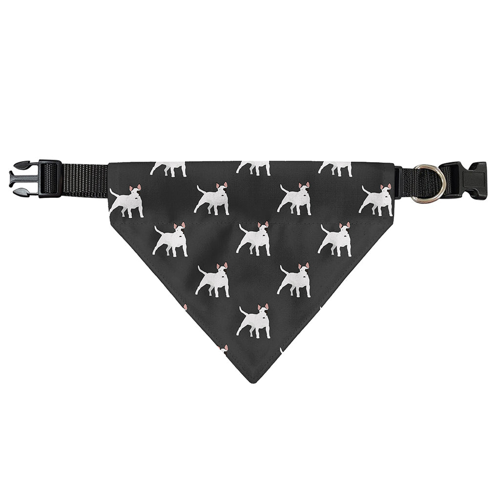 Black Bull Terrier Pattern Print Over The Collar Dog Bandana
