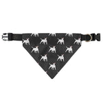 Black Bull Terrier Pattern Print Over The Collar Dog Bandana