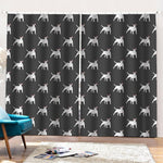 Black Bull Terrier Pattern Print Pencil Pleat Curtains