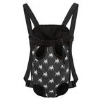 Black Bull Terrier Pattern Print Pet Carrier Backpack
