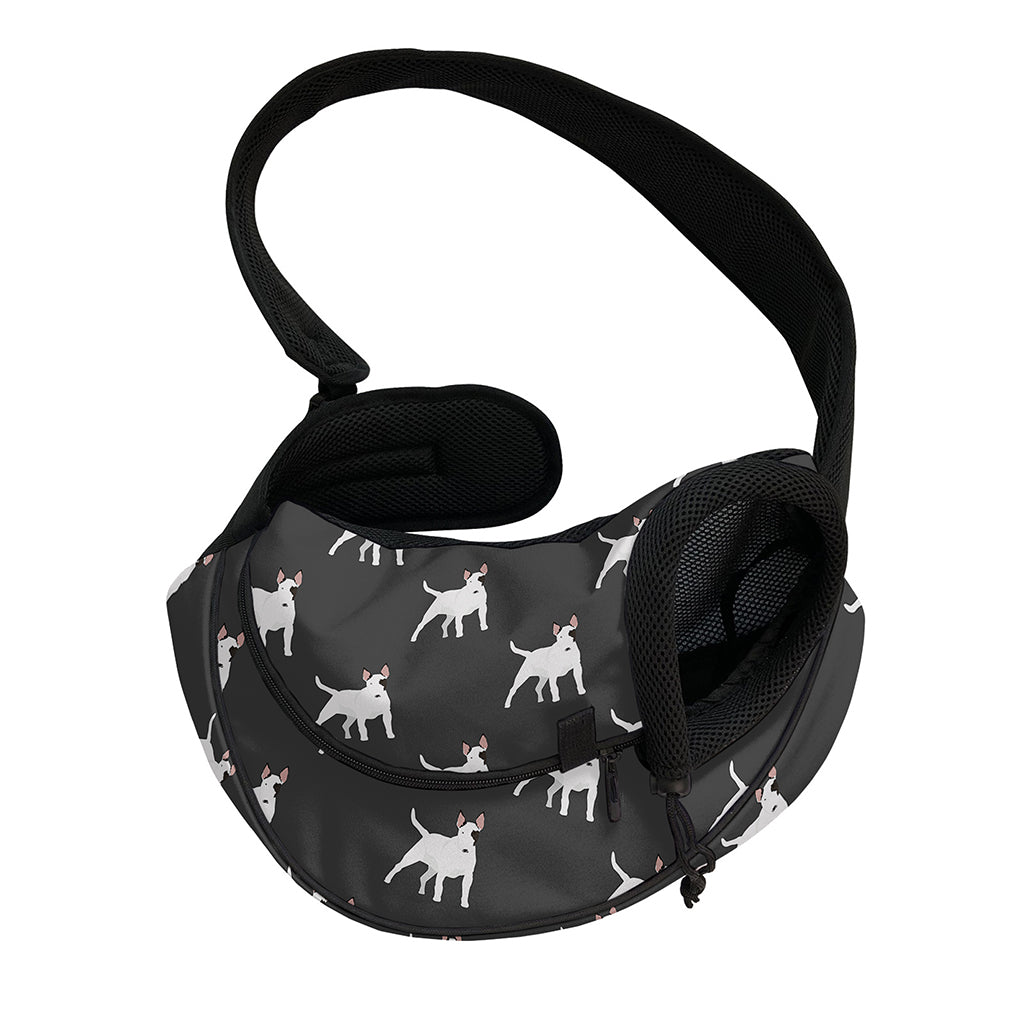 Black Bull Terrier Pattern Print Pet Sling Carrier