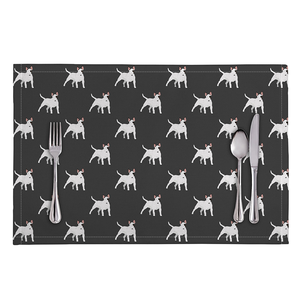 Black Bull Terrier Pattern Print Placemat