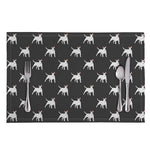 Black Bull Terrier Pattern Print Placemat