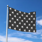 Black Bull Terrier Pattern Print Polyester Flag