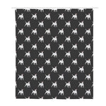 Black Bull Terrier Pattern Print Polyester Shower Curtain