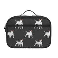 Black Bull Terrier Pattern Print Portable Lunch Bag