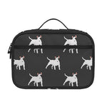 Black Bull Terrier Pattern Print Portable Lunch Bag