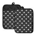 Black Bull Terrier Pattern Print Pot Holders With Pocket