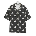 Black Bull Terrier Pattern Print Rayon Hawaiian Shirt
