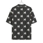 Black Bull Terrier Pattern Print Rayon Hawaiian Shirt