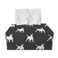 Black Bull Terrier Pattern Print Rectangle Tissue Box Cover
