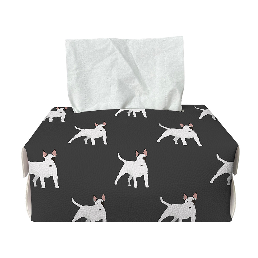 Black Bull Terrier Pattern Print Rectangle Tissue Box Cover