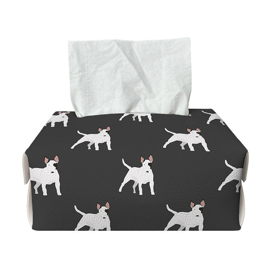 Black Bull Terrier Pattern Print Rectangle Tissue Box Cover