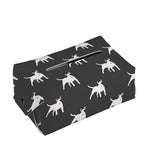 Black Bull Terrier Pattern Print Rectangle Tissue Box Cover
