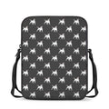 Black Bull Terrier Pattern Print Rectangular Crossbody Bag