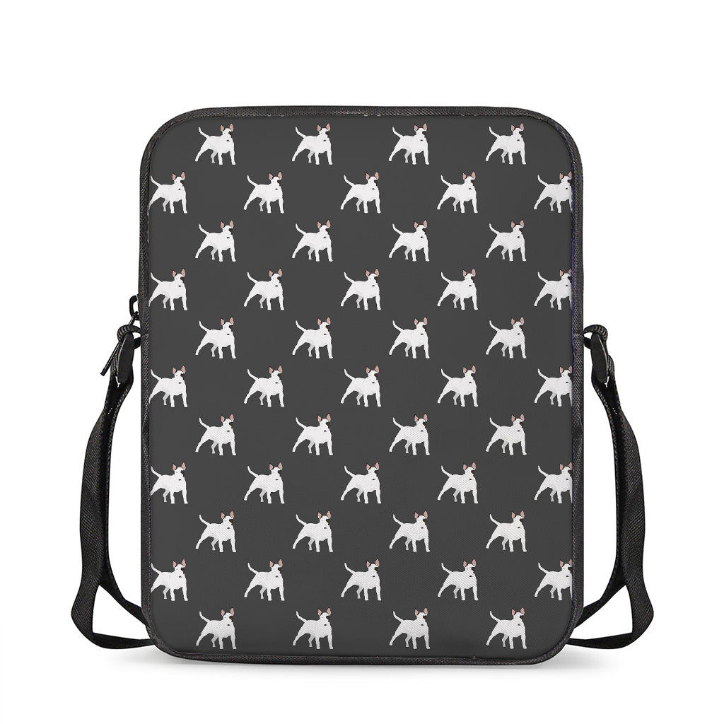 Black Bull Terrier Pattern Print Rectangular Crossbody Bag