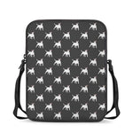Black Bull Terrier Pattern Print Rectangular Crossbody Bag