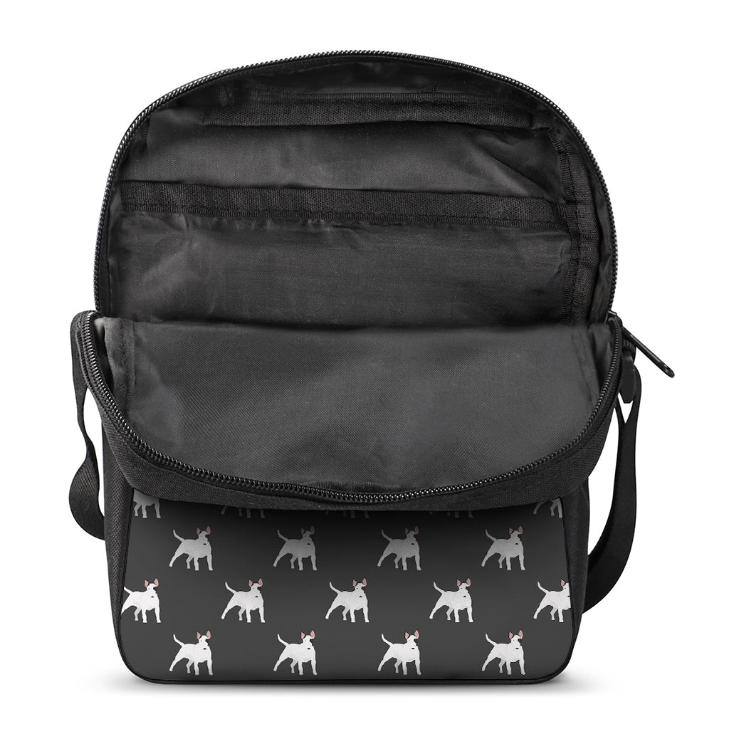 Black Bull Terrier Pattern Print Rectangular Crossbody Bag