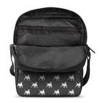 Black Bull Terrier Pattern Print Rectangular Crossbody Bag