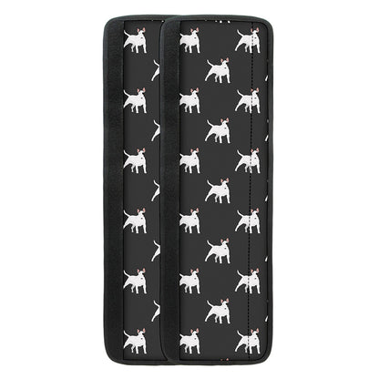 Black Bull Terrier Pattern Print Refrigerator Handle Covers