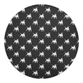 Black Bull Terrier Pattern Print Round Blanket