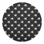 Black Bull Terrier Pattern Print Round Blanket