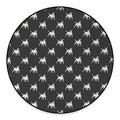 Black Bull Terrier Pattern Print Round Floor Mat