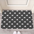 Black Bull Terrier Pattern Print Rubber Doormat