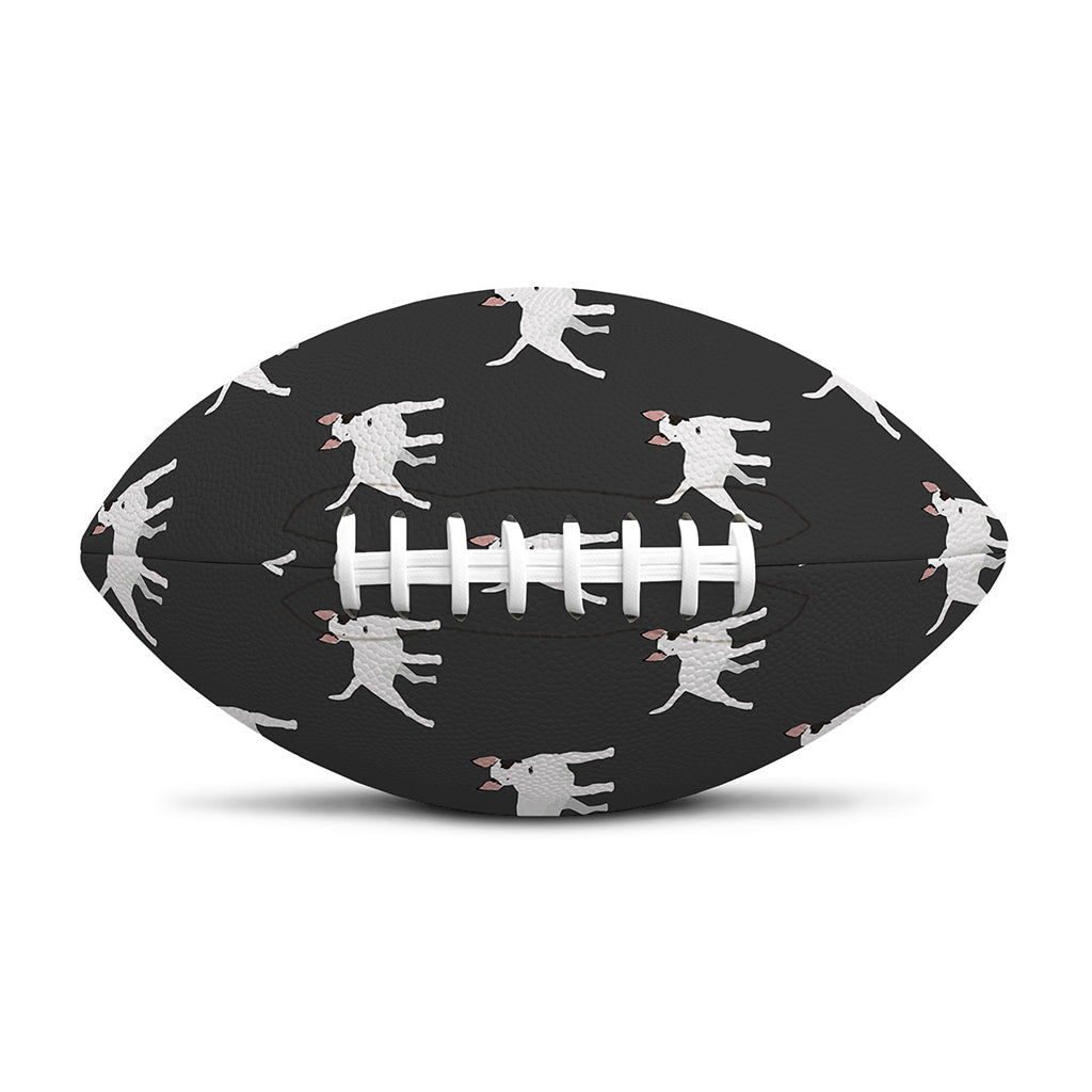 Black Bull Terrier Pattern Print Rugby Ball