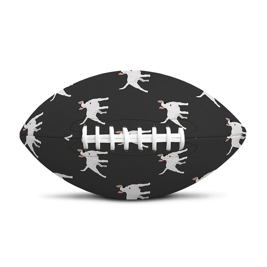 Black Bull Terrier Pattern Print Rugby Ball