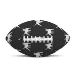 Black Bull Terrier Pattern Print Rugby Ball
